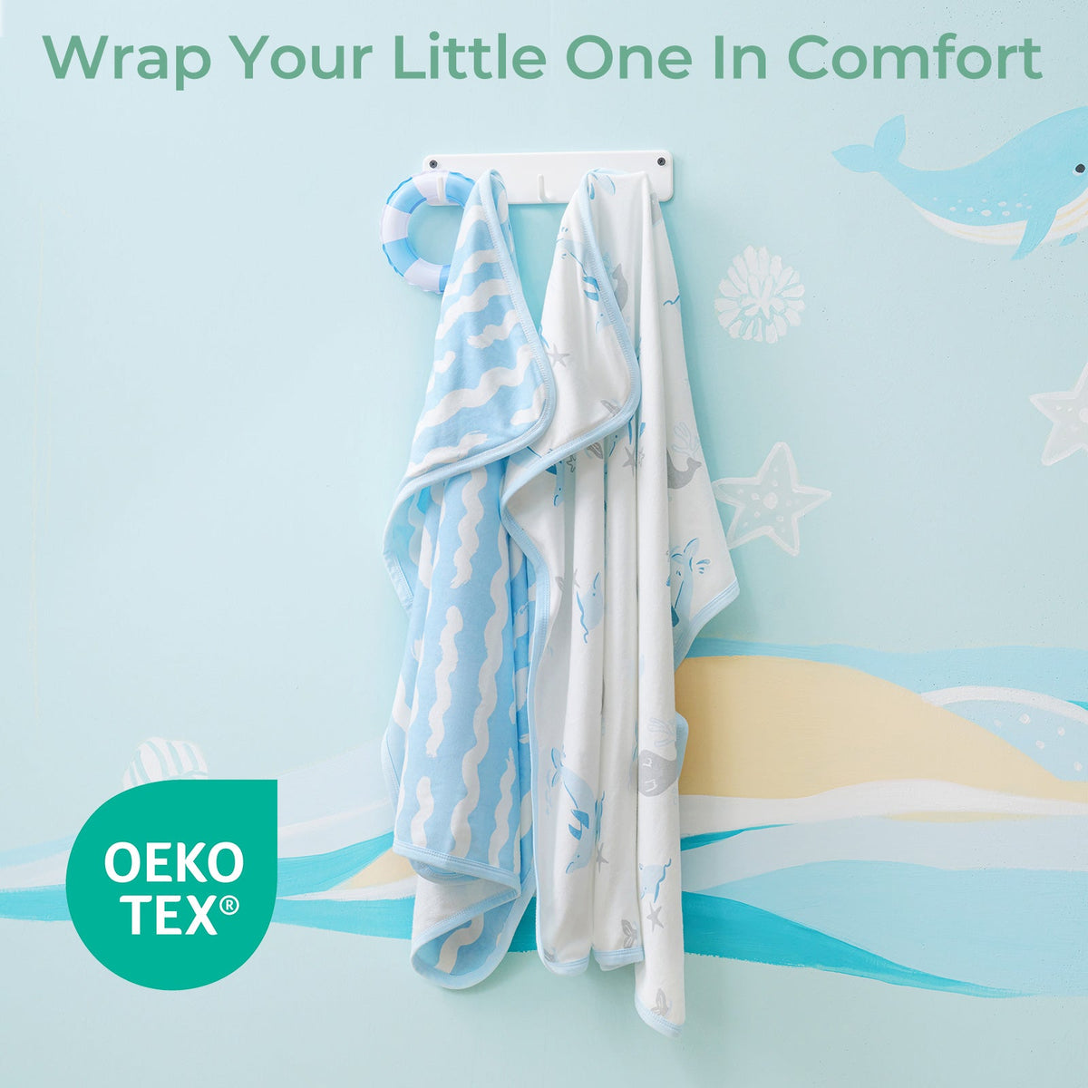 Momcozy Hooded Towel | 90x90 | Blue