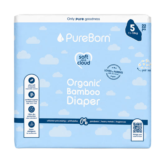 Organic Diapers Size 5 | 11-18kg | Single 22 Diapers