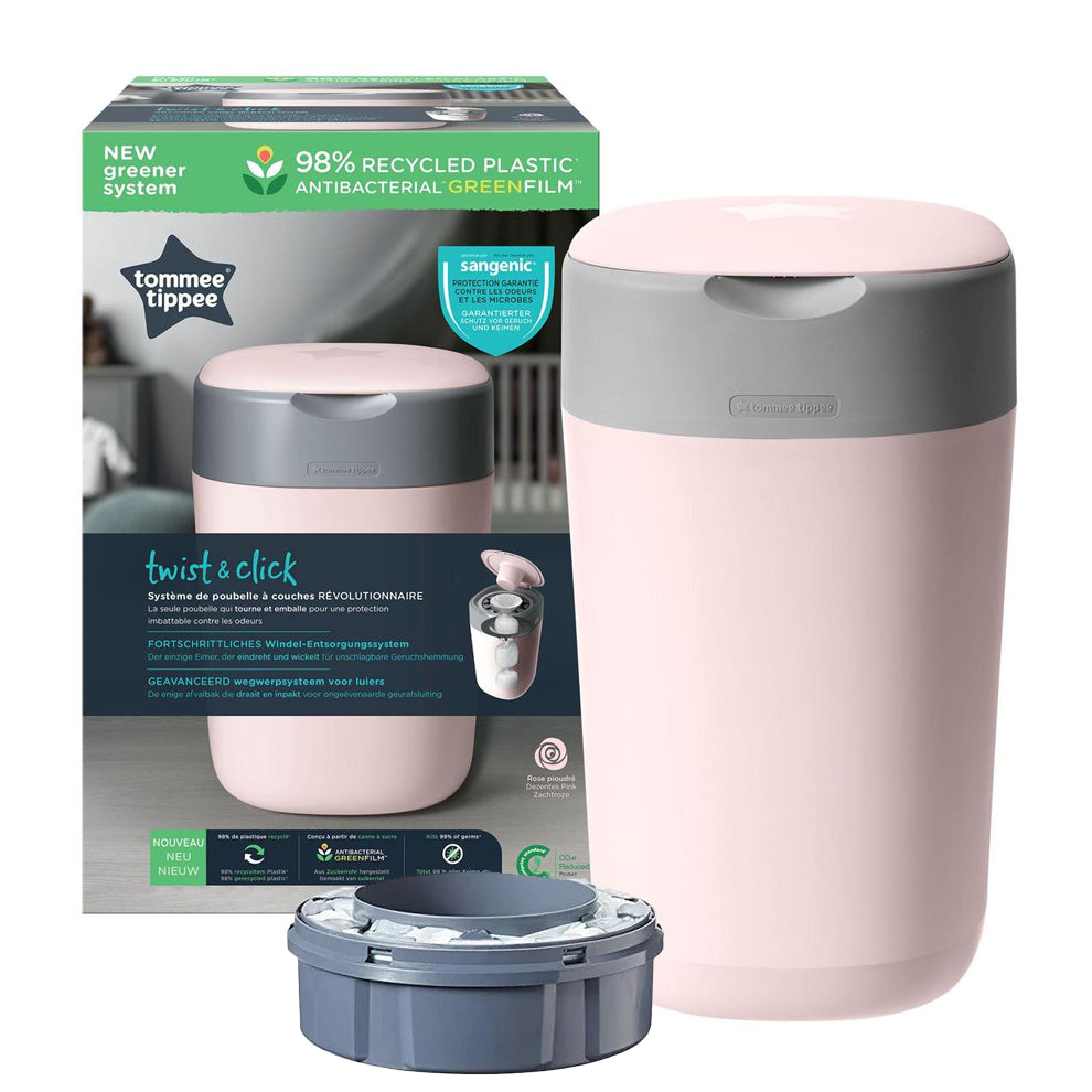 Tommee Tippee Twist & Click Disposal System | Pink | With 1 Cassette Inside Tommee Tippee Twist & Click Disposal System | Pink | With 1 Cassette Inside