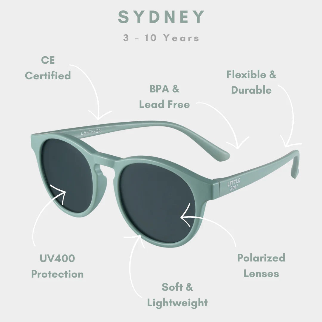 LITTLE SOL+ | Flexible Sunglasses - Granite Green | 3-10 Y