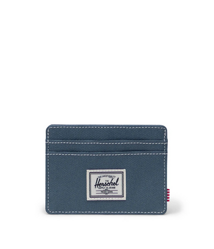 Herschel Charlie Cardholder in Blue Mirage/White Stitch, front view
