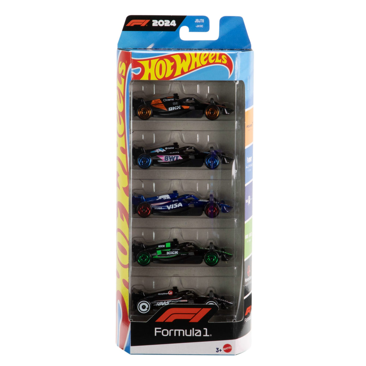 Hot Wheels - سيارات فورمولا 1 المصنوعة من المعدن المصبوب حزمة من 5 | مقياس 1:64 | 3-6 سنوات Hot Wheels - سيارات فورمولا 1 المصنوعة من المعدن المصبوب حزمة من 5 | مقياس 1:64 | 3-6 سنوات