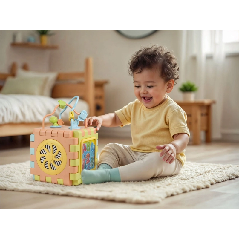 Dolu - 2-in-1 Educational Cube (Pastel Colors) | 1Y+