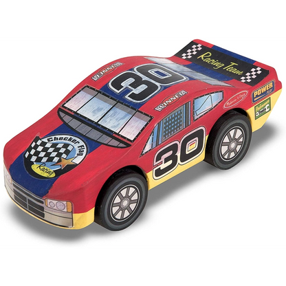 Melissa & Doug - Decorate-Your-Own Wooden Race Car | 4Y+