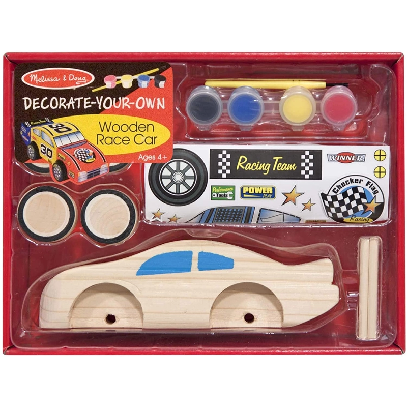 Melissa & Doug - Decorate-Your-Own Wooden Race Car | 4Y+