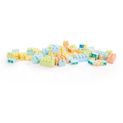 Dolu - Colour Big Blocks in Plastic Box- 85 Pcs (Pastel Colors) | 18M+