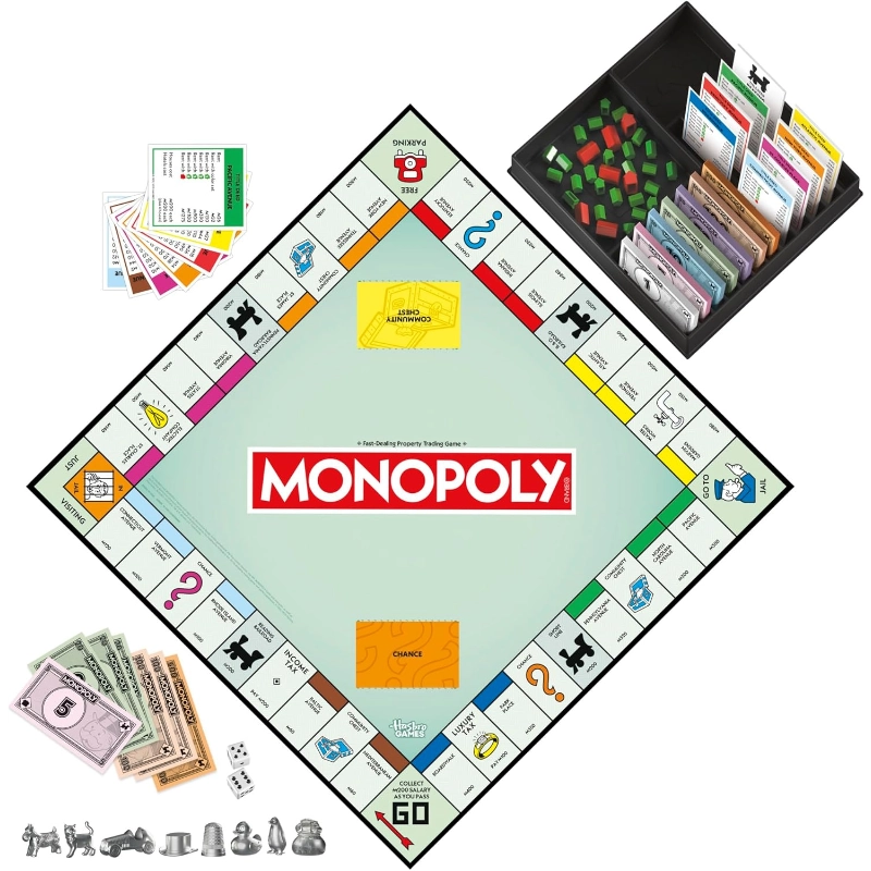 Hasbro Gaming - Monopoly Classic Game with Storage Tray (Refresh Version) (English) | 8Y+