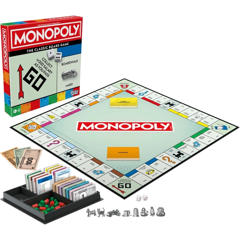 Hasbro Gaming - Monopoly Classic Game with Storage Tray (Refresh Version) (English) | 8Y+