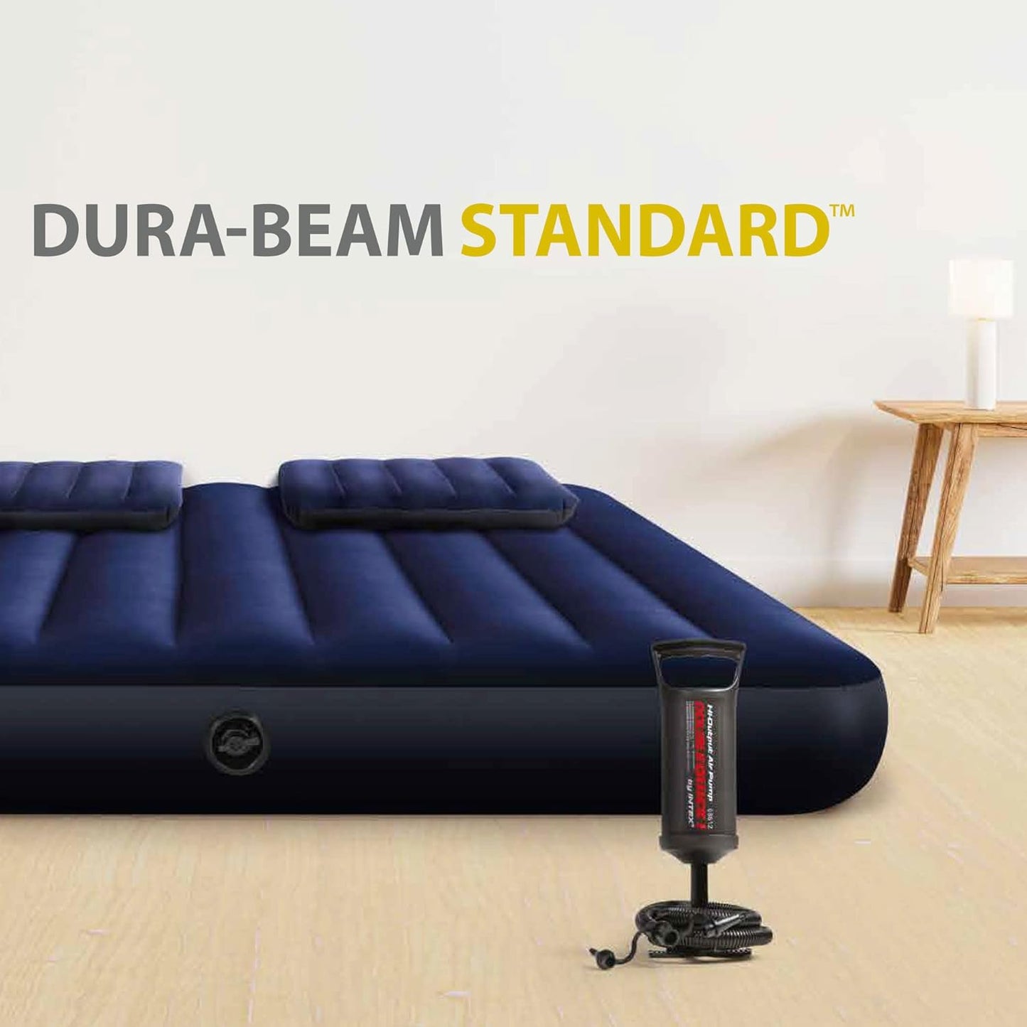 Dura-beam Classic Downy Airbed + Manual Inflator & Pillows 152 x 203 cm