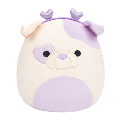 Squishmallows - Little Plush 7.5" Danielle the Cream and Lavender Bulldog with Heart Headband | 1-6Y