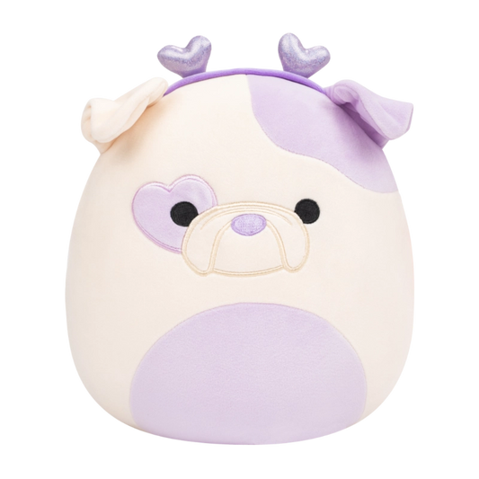 Squishmallows - Little Plush 7.5" Danielle the Cream and Lavender Bulldog with Heart Headband | 1-6Y