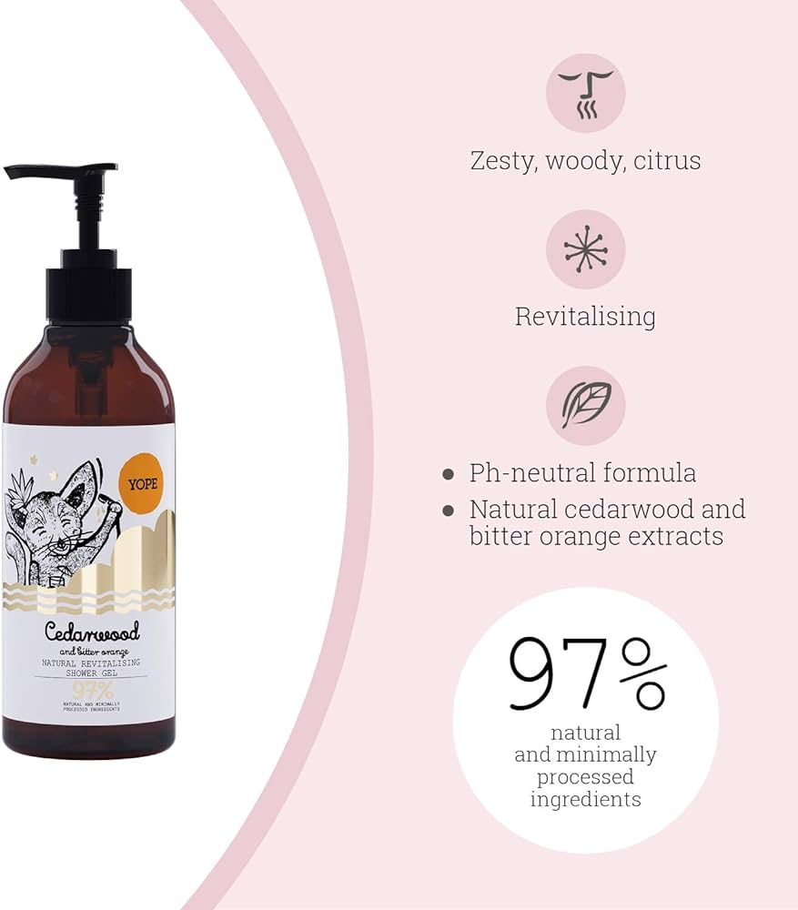 YOPE Natural Shower Gel Cedarwood And Bitter Orange 400ml