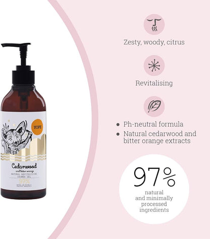 YOPE Natural Shower Gel Cedarwood And Bitter Orange 400ml