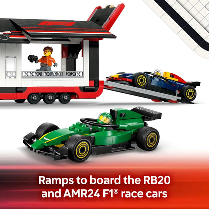 Lego - F1 Truck with RB20 & AMR24 F1 Cars 1086 Pcs 8Y+ — BambiniJO Jordan
