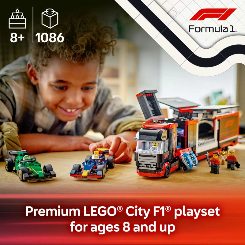 Lego - F1 Truck with RB20 & AMR24 F1 Cars 1086 Pcs 8Y+ — BambiniJO Jordan