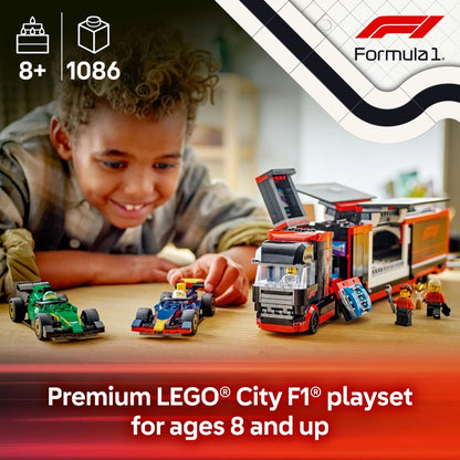 Lego - F1 Truck with RB20 & AMR24 F1 Cars 1086 Pcs 8Y+ — BambiniJO Jordan