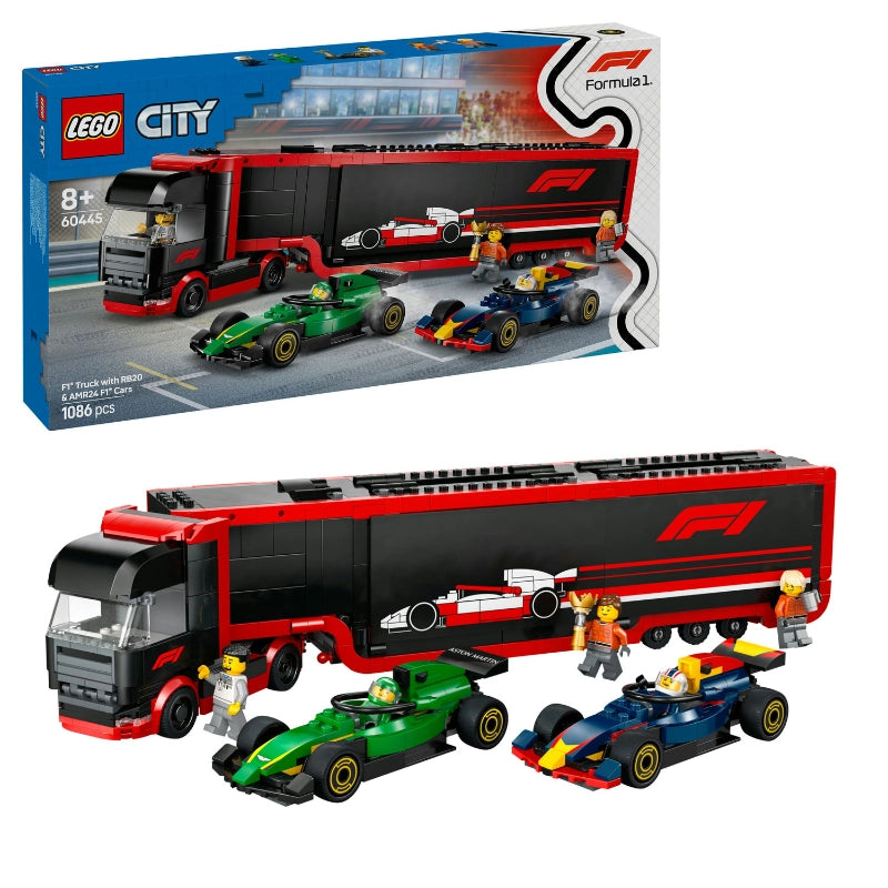Lego - F1 Truck with RB20 & AMR24 F1 Cars 1086 Pcs 8Y+ — BambiniJO Jordan
