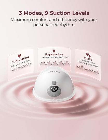 Momcozy M5 Smart Wearable Breast Pump | Gray | Single