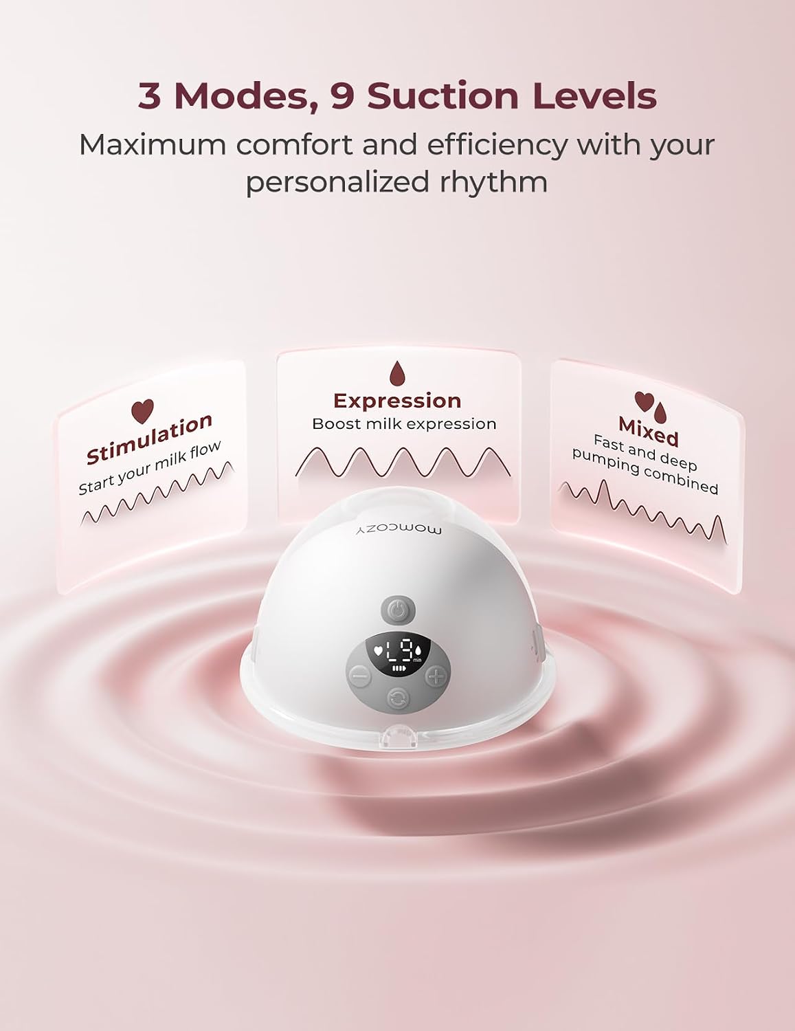 Momcozy M5 Smart Wearable Breast Pump | Gray | Double