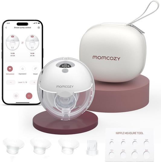 Momcozy M5 Smart Wearable Breast Pump | Gray | Single