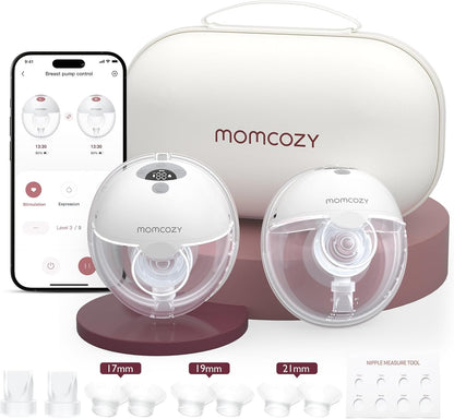 Momcozy M5 Smart Wearable Breast Pump | Gray | Double