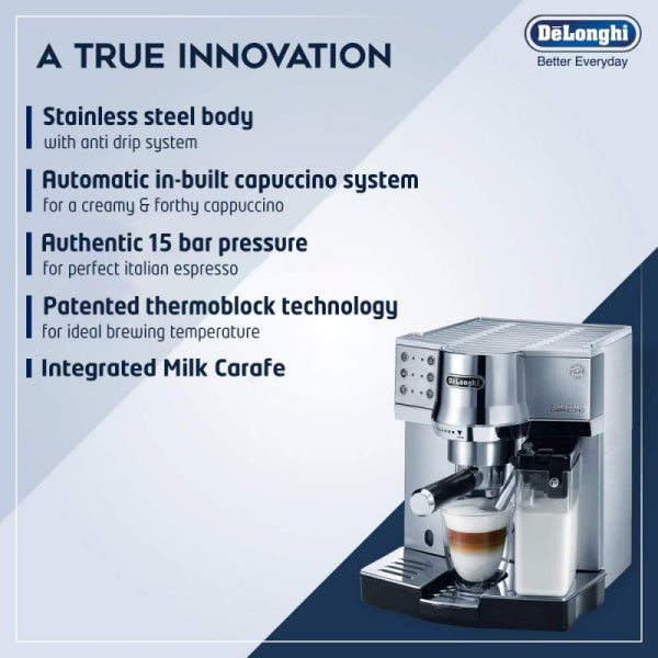 De'Longhi - Delonghi Expresso Maker Pump Driven & Cappuccino Machine 1450W