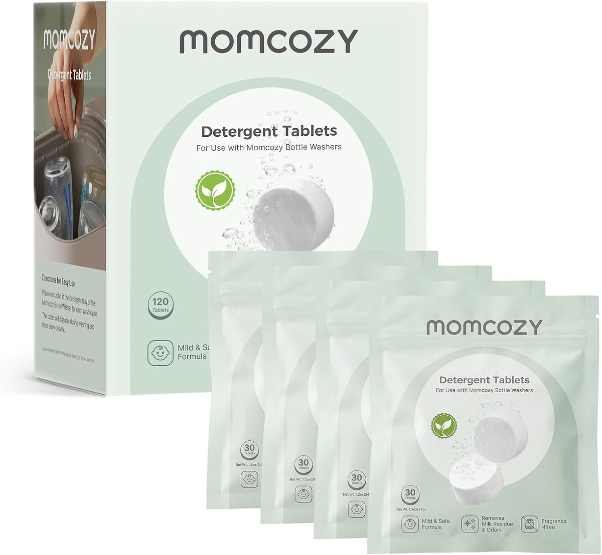 Momcozy KleanPal Pro Bottle Washer Detergent Tablets | 120 Tablets