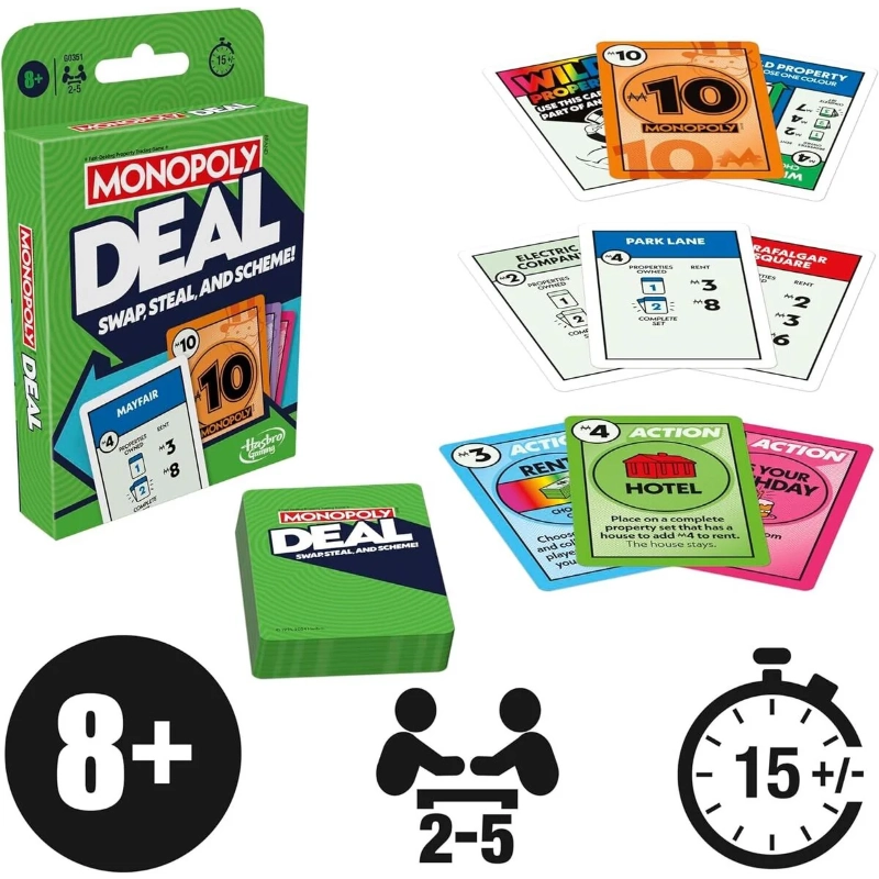 Hasbro Gaming - Monopoly Deal Card Game (Refreshed Version) | 8Y+