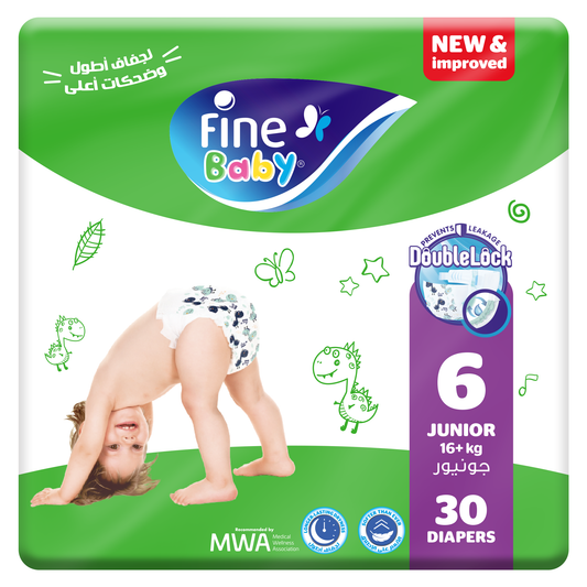 Fine Baby - Double Lock Diapers Size 6 Junior | 16+ kg | 30 Count