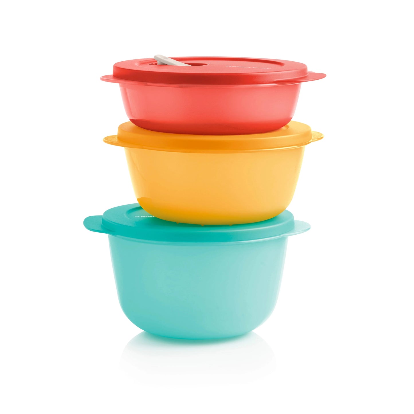 Tupperware CrystalWave Microwave 3.5 Cup Round Container Cristal Flash teal