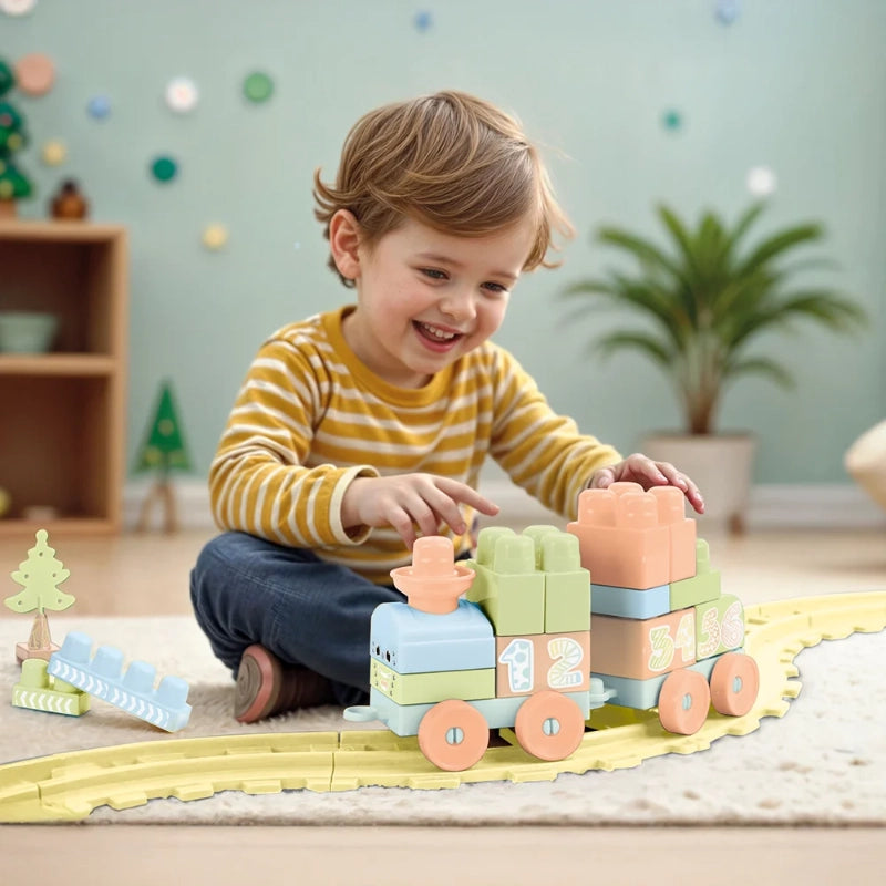 Dolu - Train set- 36 Pcs (Pastel Colors) | 18M+ Dolu - Train set- 36 Pcs (Pastel Colors) | 18M+