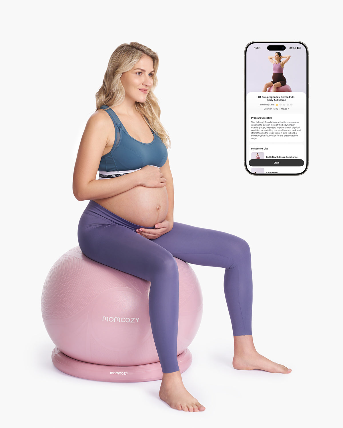 Momcozy BirthEase Pregnancy Ball Set | Pink
