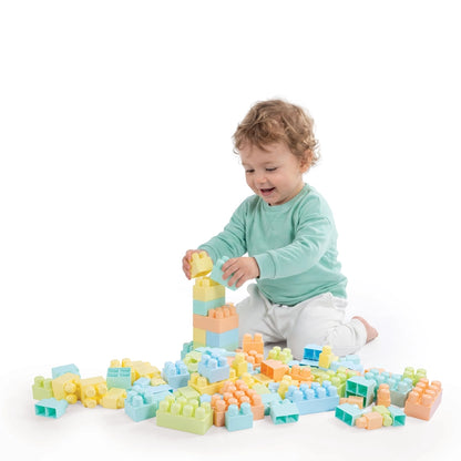 Dolu - Colour Big Blocks in Plastic Box- 125 Pcs (Pastel Colors) | 18M+