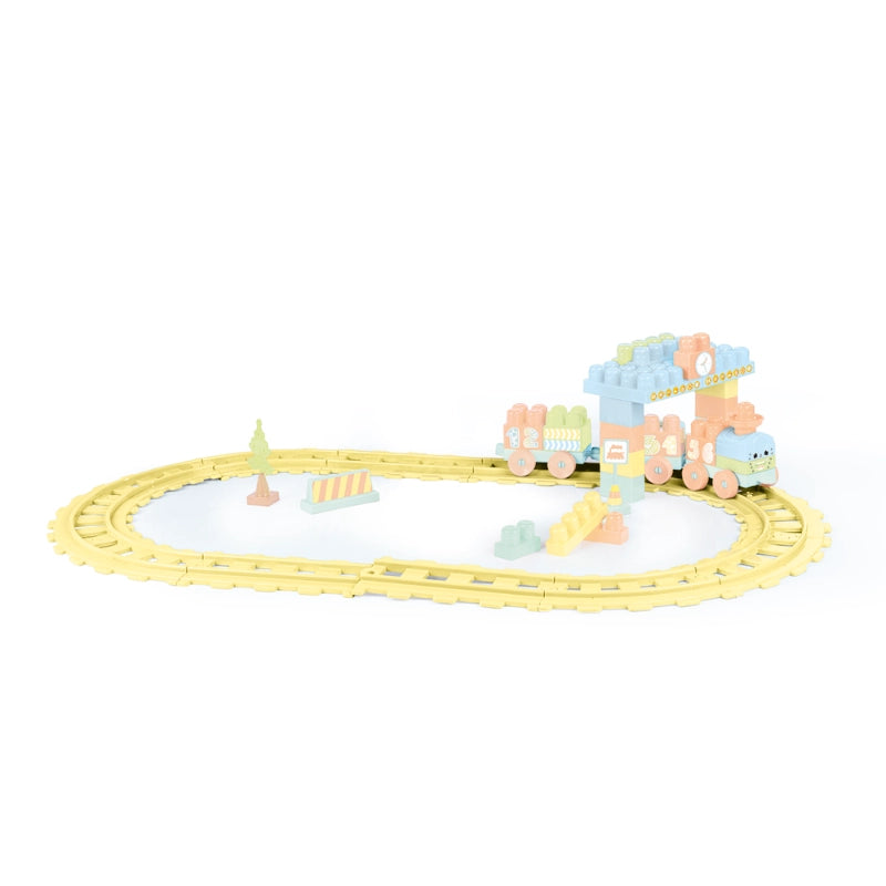 Dolu - Train set- 58 Pcs (Pastel Colors) | 18M+ Dolu - Train set- 58 Pcs (Pastel Colors) | 18M+