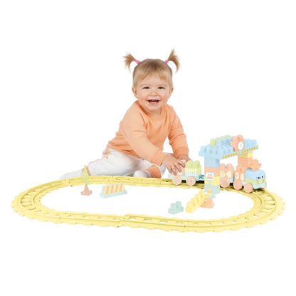 Dolu - Train set- 58 Pcs (Pastel Colors) | 18M+