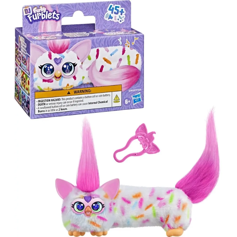 Furby - DJ Furblets Mini Electronic Plush Toy- Berry-Cup-Cake | 6Y+ Furby - DJ Furblets Mini Electronic Plush Toy- Berry-Cup-Cake | 6Y+