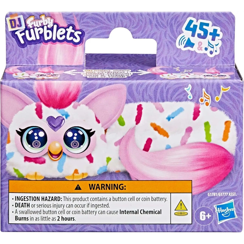 Furby - DJ Furblets Mini Electronic Plush Toy- Berry-Cup-Cake | 6Y+ Furby - DJ Furblets Mini Electronic Plush Toy- Berry-Cup-Cake | 6Y+