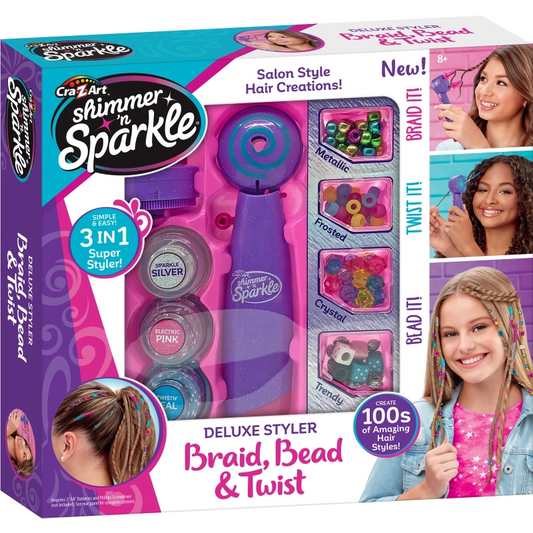 Cra-Z-Art - Shimmer 'n Sparkle Deluxe Styler Braid Bead & Twist! | 8Y+