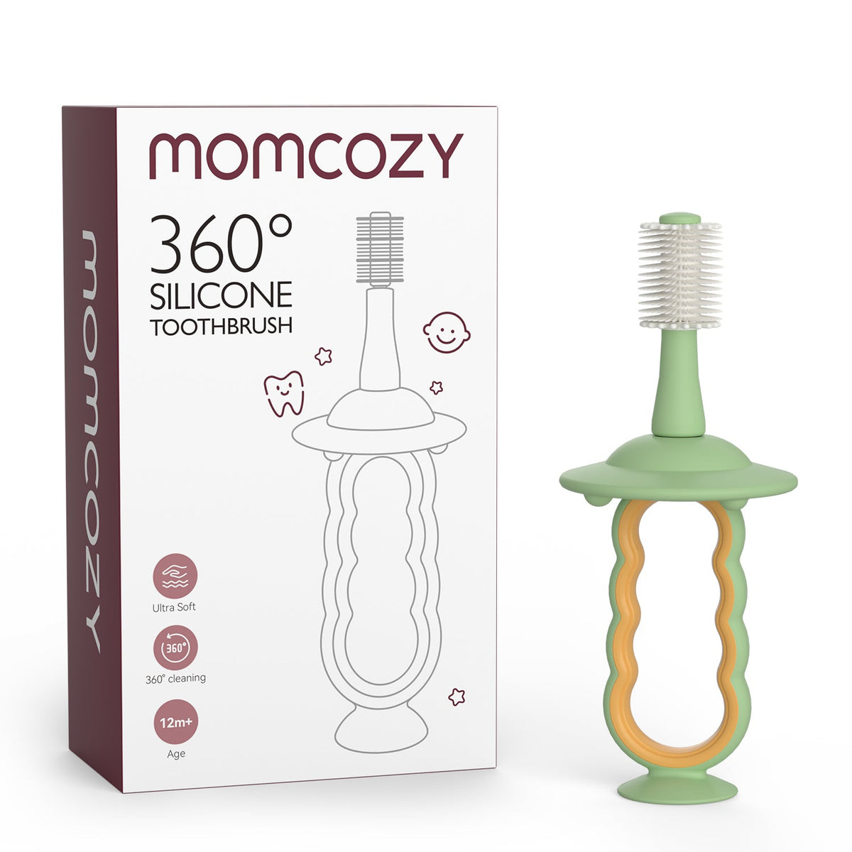 Momcozy - Kids Silicone Toothbrush | Green