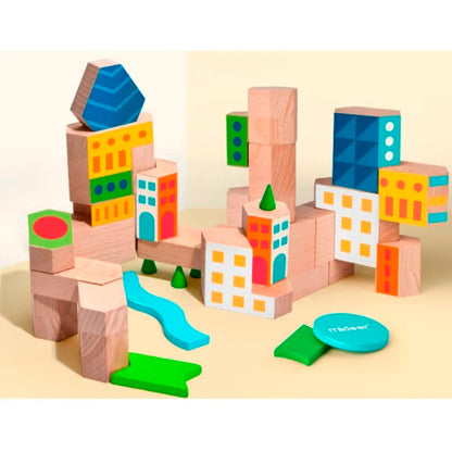 Mideer - My City Wooden Blocks | 79pcs