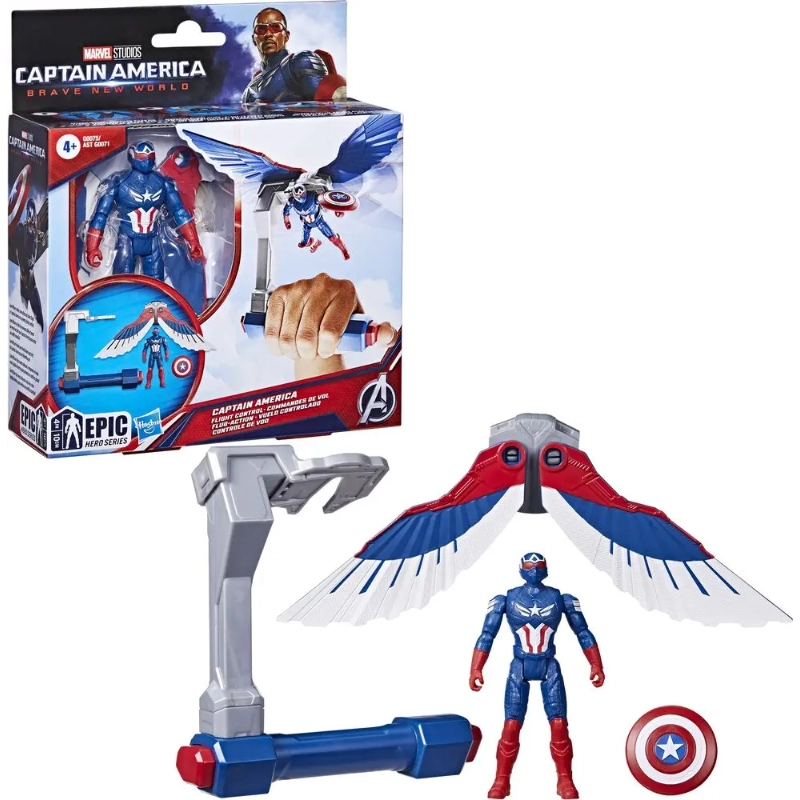 Marvel - Epic Hero Series Captain America: Brave New World Flight Control Figure 4-Inch | 4Y+