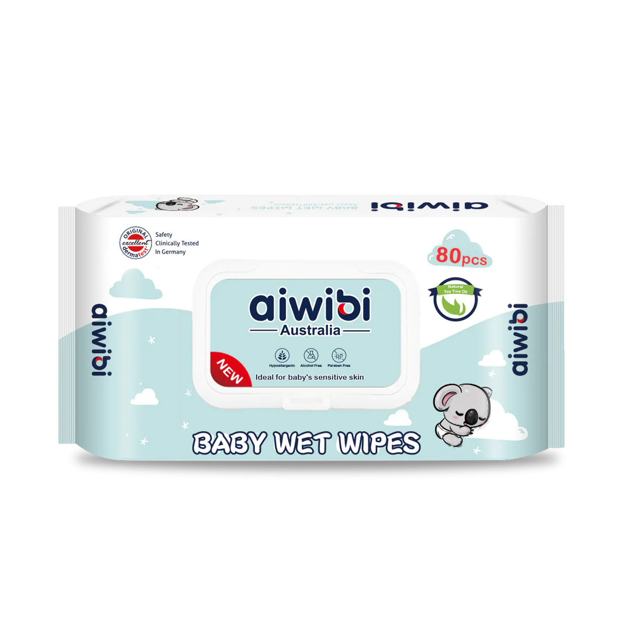 Aiwibi - Wet Wipes with Tea Tree Oil | 80 Wipes