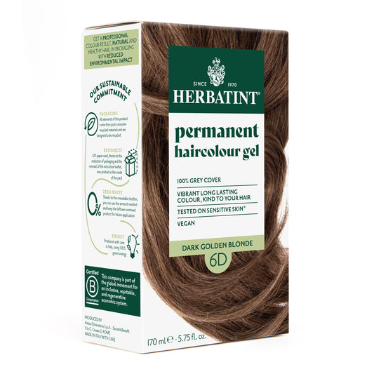 Herbatint 6D Dark Golden Blonde permanent haircolour gel 170ml pack — BambiniJO Jordan