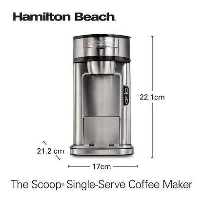 Hamilton Beach - Scoop Single Serve Coffee Maker, Stainless Steel