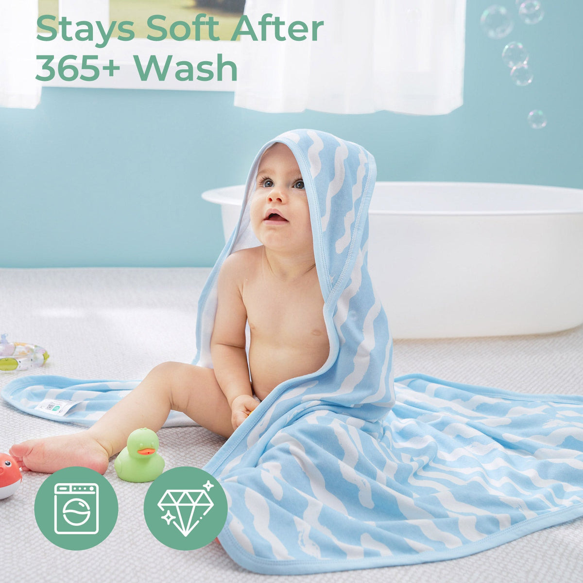 Momcozy Hooded Towel | 90x90 | Blue