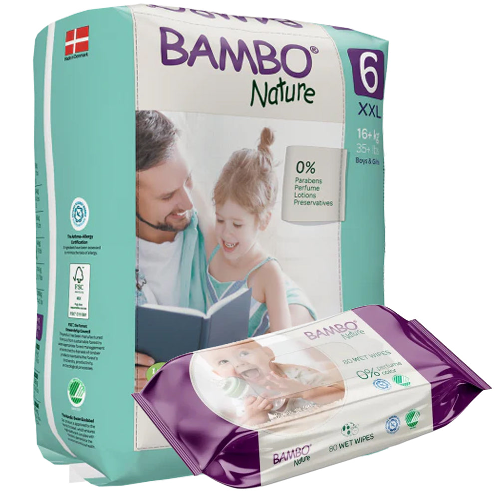 حفاضات بامبو مقاس 6 (16 كجم فأكثر)، 20 حفاضة