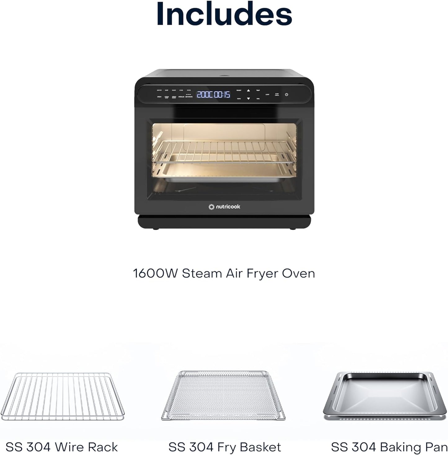 Nutricook - Steami Air Fryer Oven | 11 in 1 |1600W |  24 Liters