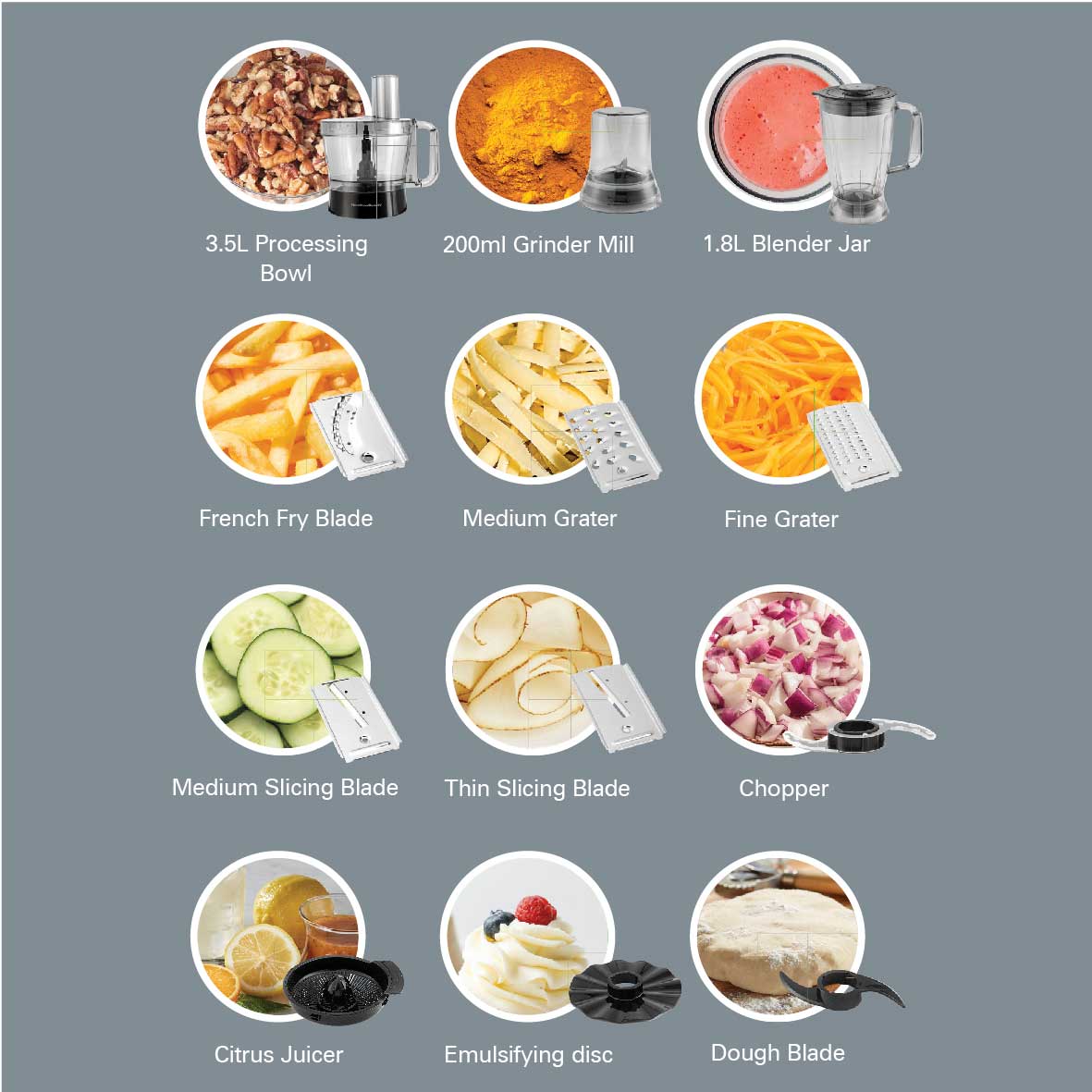 Hamilton Beach - 11 in 1 Food Processor 1000W Hamilton Beach - 11 in 1 Food Processor 1000W