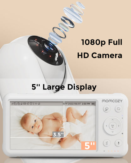 Momcozy Video Baby Monitor | 5" 1080P with Camera