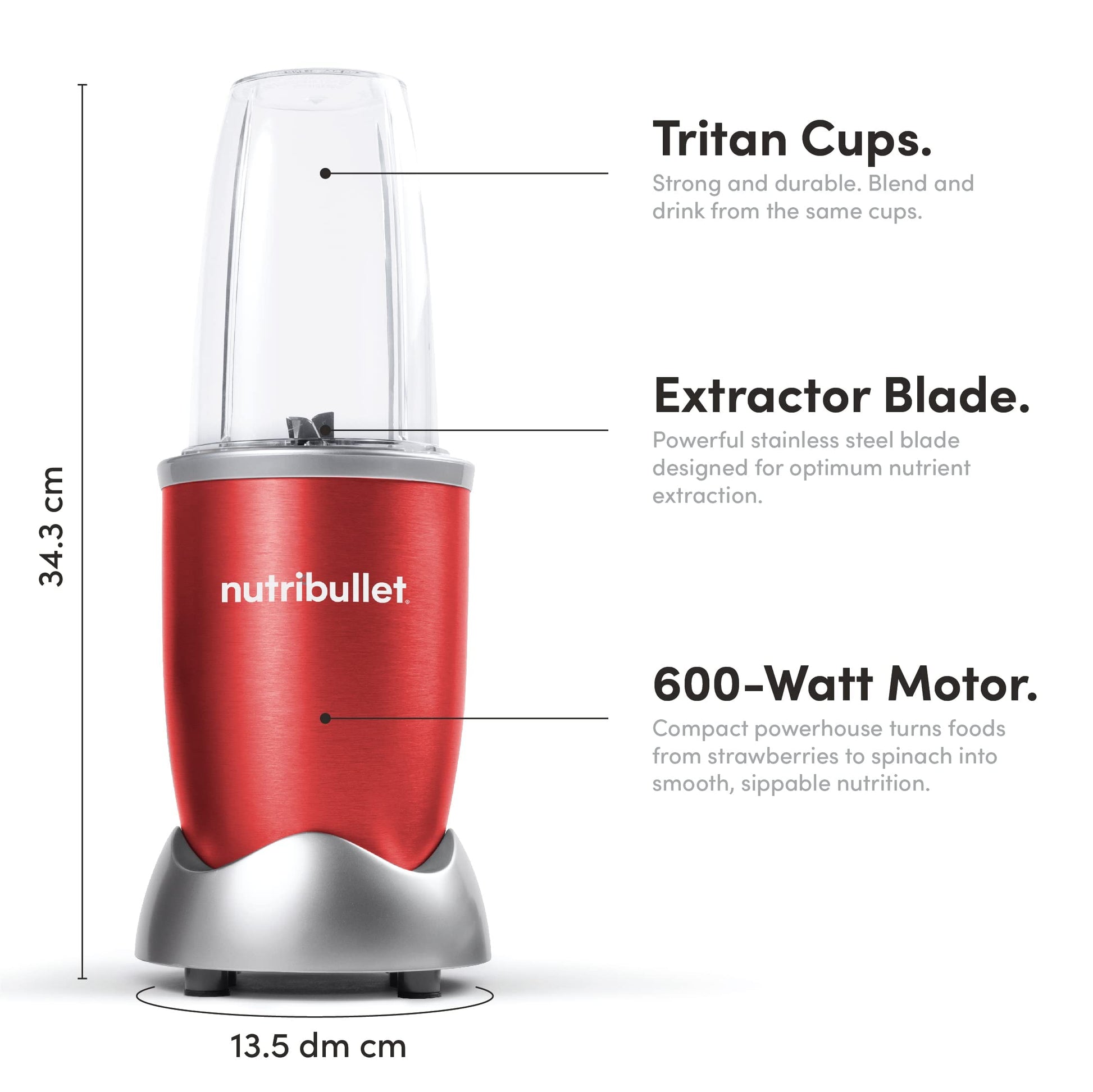 NutriBullet - Blender | Red | 600W | 9 Pcs NutriBullet - Blender | Red | 600W | 9 Pcs
